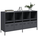 vidaXL Dressoir 135x39x73,5 cm koudgewalst staal zwart