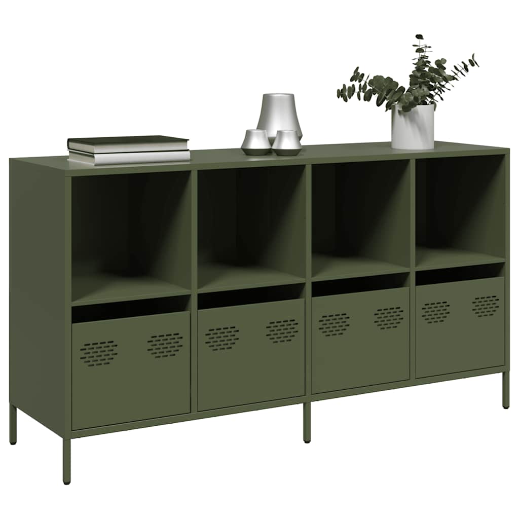 vidaXL Dressoir 135x39x73,5 cm koudgewalst staal zwart