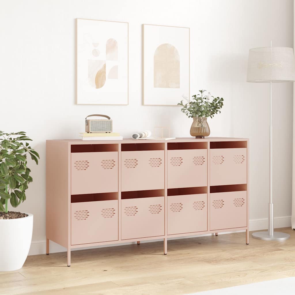 vidaXL Dressoir 135x39x73,5 cm koudgewalst staal zwart