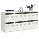 vidaXL Dressoir 135x39x73,5 cm koudgewalst staal zwart