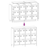 vidaXL Dressoir 135x39x103,5 cm koudgewalst staal zwart