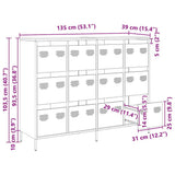 vidaXL Dressoir 135x39x103,5 cm koudgewalst staal zwart