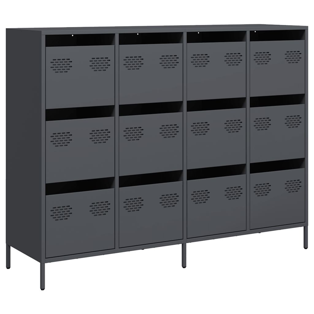 vidaXL Dressoir 135x39x103,5 cm koudgewalst staal zwart