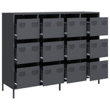 vidaXL Dressoir 135x39x103,5 cm koudgewalst staal zwart