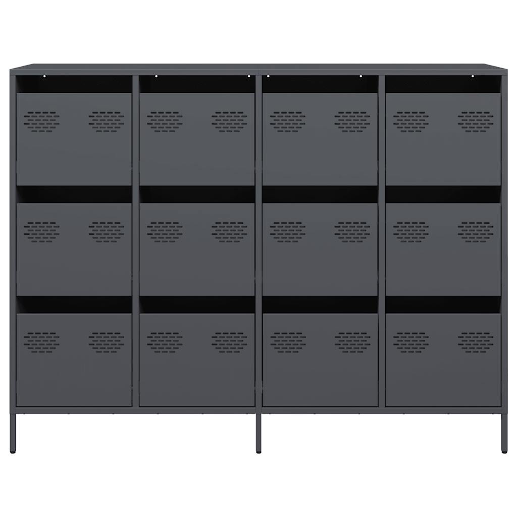 vidaXL Dressoir 135x39x103,5 cm koudgewalst staal zwart