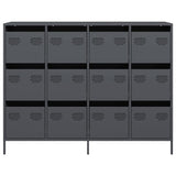vidaXL Dressoir 135x39x103,5 cm koudgewalst staal zwart
