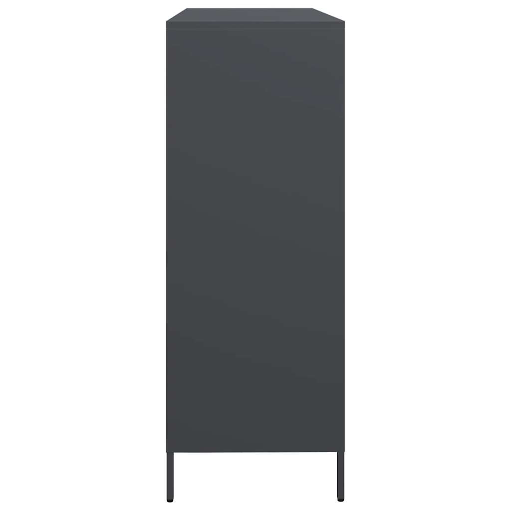 vidaXL Dressoir 135x39x103,5 cm koudgewalst staal zwart