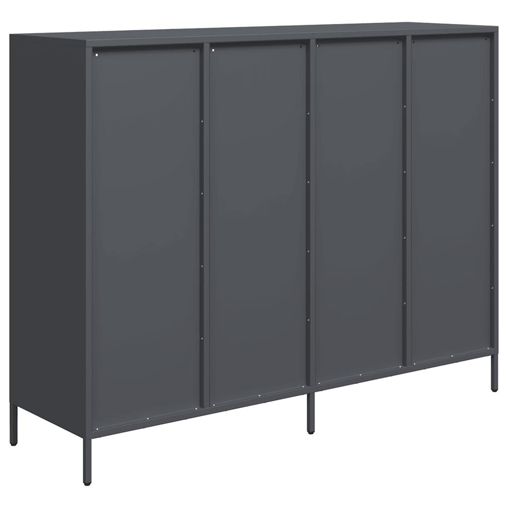 vidaXL Dressoir 135x39x103,5 cm koudgewalst staal zwart