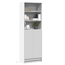vidaXL Hoge kast met LED 69x32,5x200 cm bewerkt hout wit