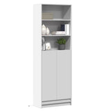 vidaXL Hoge kast met LED 69x32,5x200 cm bewerkt hout wit