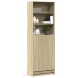 vidaXL Hoge kast met LED 69x32,5x200 cm bewerkt hout wit