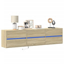 vidaXL Tv-wandmeubel met LED-verlichting 180x31x45 cm wit