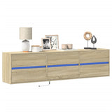 vidaXL Tv-wandmeubel met LED-verlichting 180x31x45 cm wit