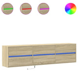 vidaXL Tv-wandmeubel met LED-verlichting 180x31x45 cm wit