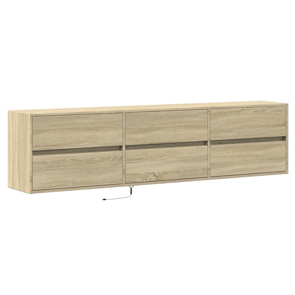 vidaXL Tv-wandmeubel met LED-verlichting 180x31x45 cm wit