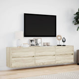 vidaXL Tv-wandmeubel met LED-verlichting 180x31x45 cm wit