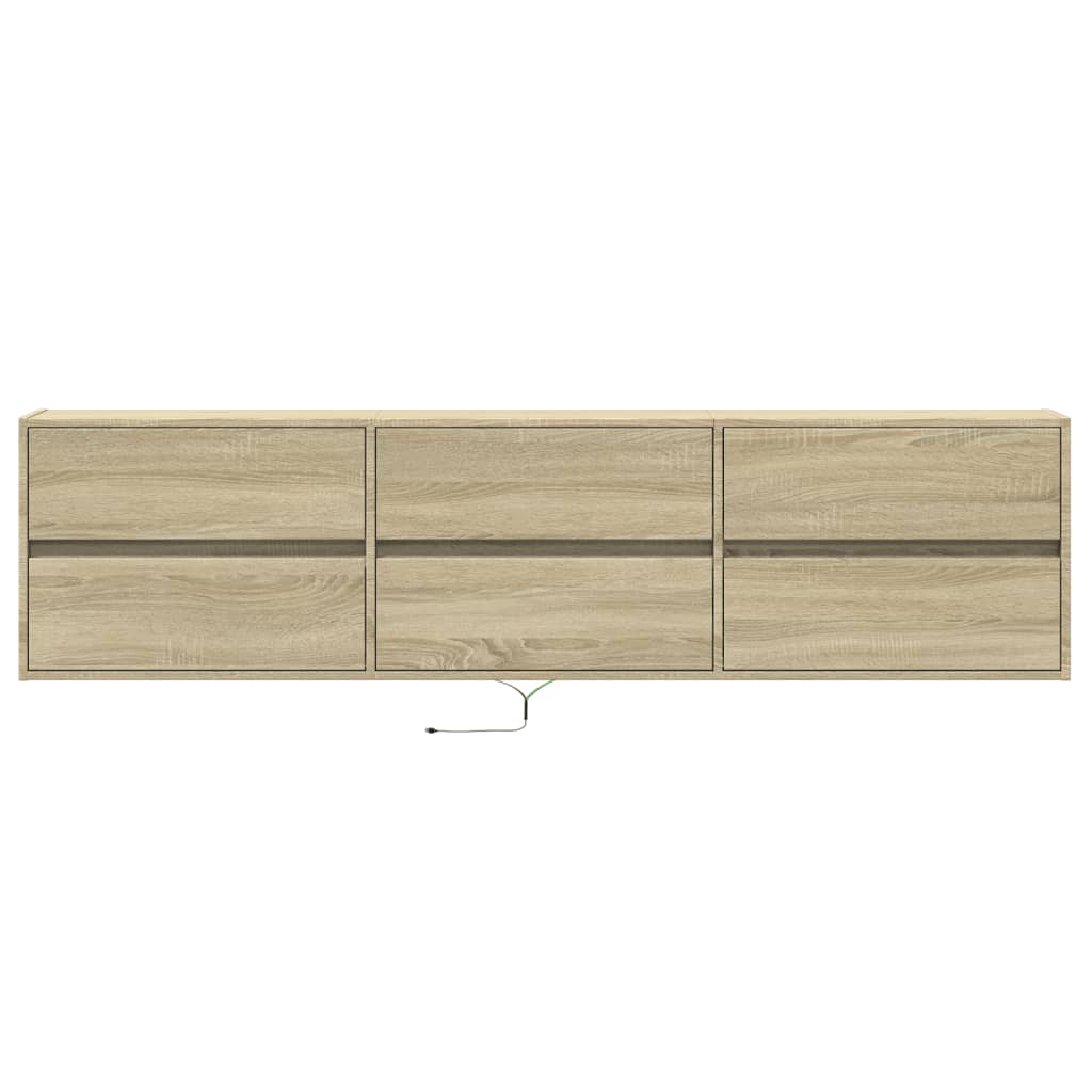 vidaXL Tv-wandmeubel met LED-verlichting 180x31x45 cm wit