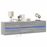 vidaXL Tv-wandmeubel met LED-verlichting 180x31x45 cm wit