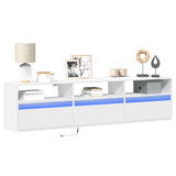 vidaXL TV Cabinet with LED Lights 180x31x45 cm White