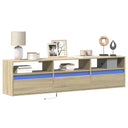 vidaXL TV Cabinet with LED Lights 180x31x45 cm White