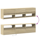 vidaXL TV Cabinet with LED Lights 180x31x45 cm White