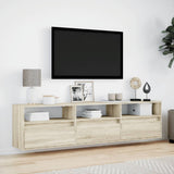 vidaXL TV Cabinet with LED Lights 180x31x45 cm White