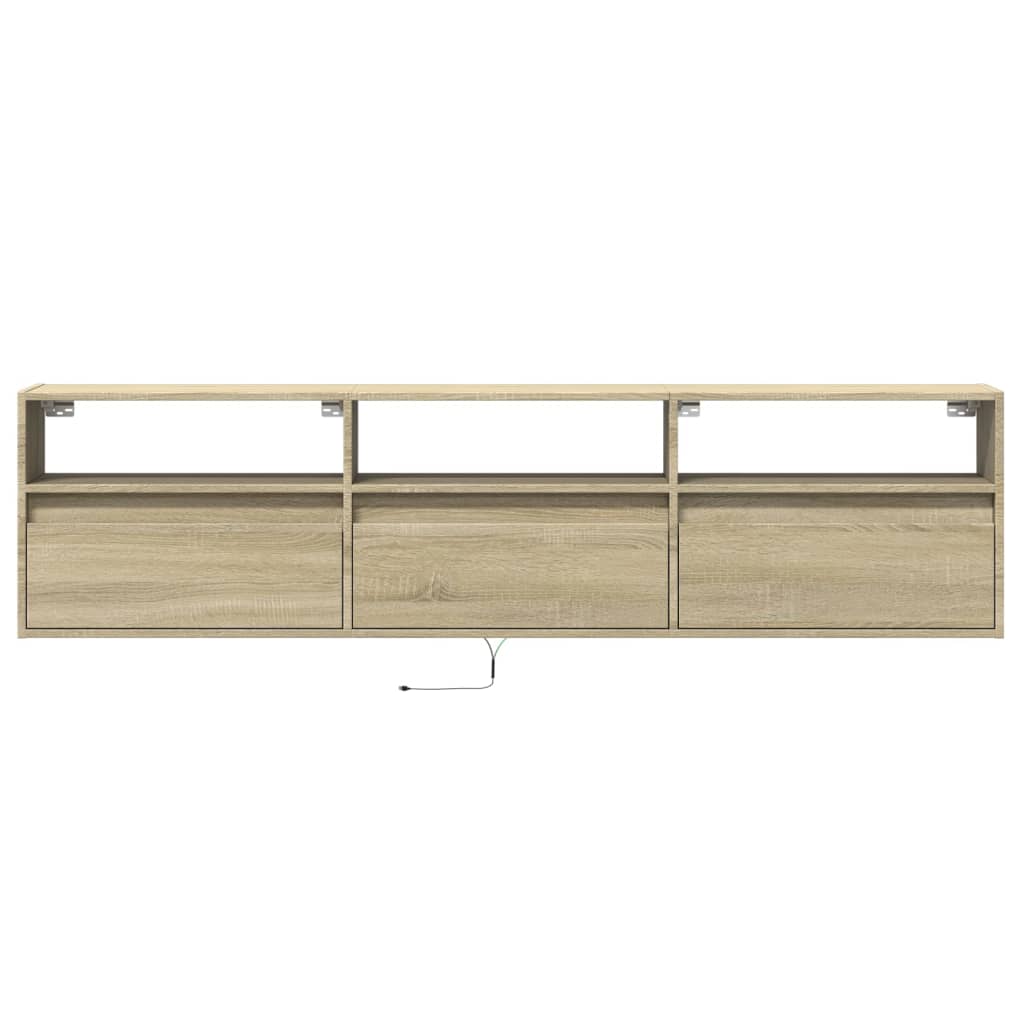 vidaXL TV Cabinet with LED Lights 180x31x45 cm White