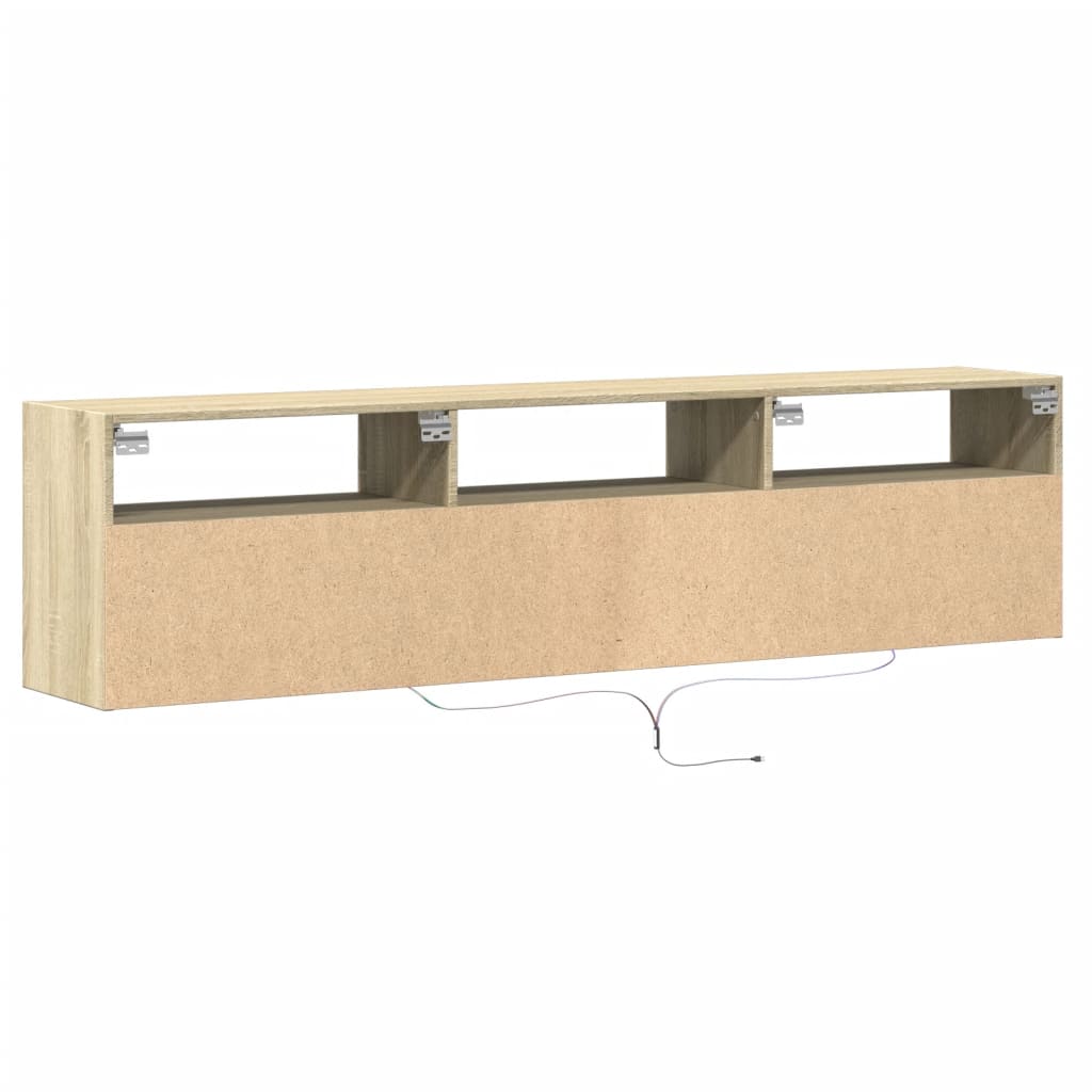 vidaXL TV Cabinet with LED Lights 180x31x45 cm White