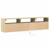 vidaXL TV Cabinet with LED Lights 180x31x45 cm White