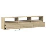 vidaXL TV Cabinet with LED Lights 180x31x45 cm White