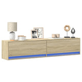 vidaXL Tv-wandmeubel met LED-verlichting 180x31x38 cm wit