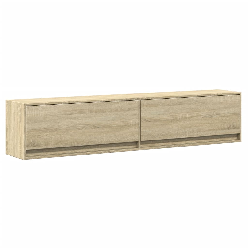 vidaXL Tv-wandmeubel met LED-verlichting 180x31x38 cm wit