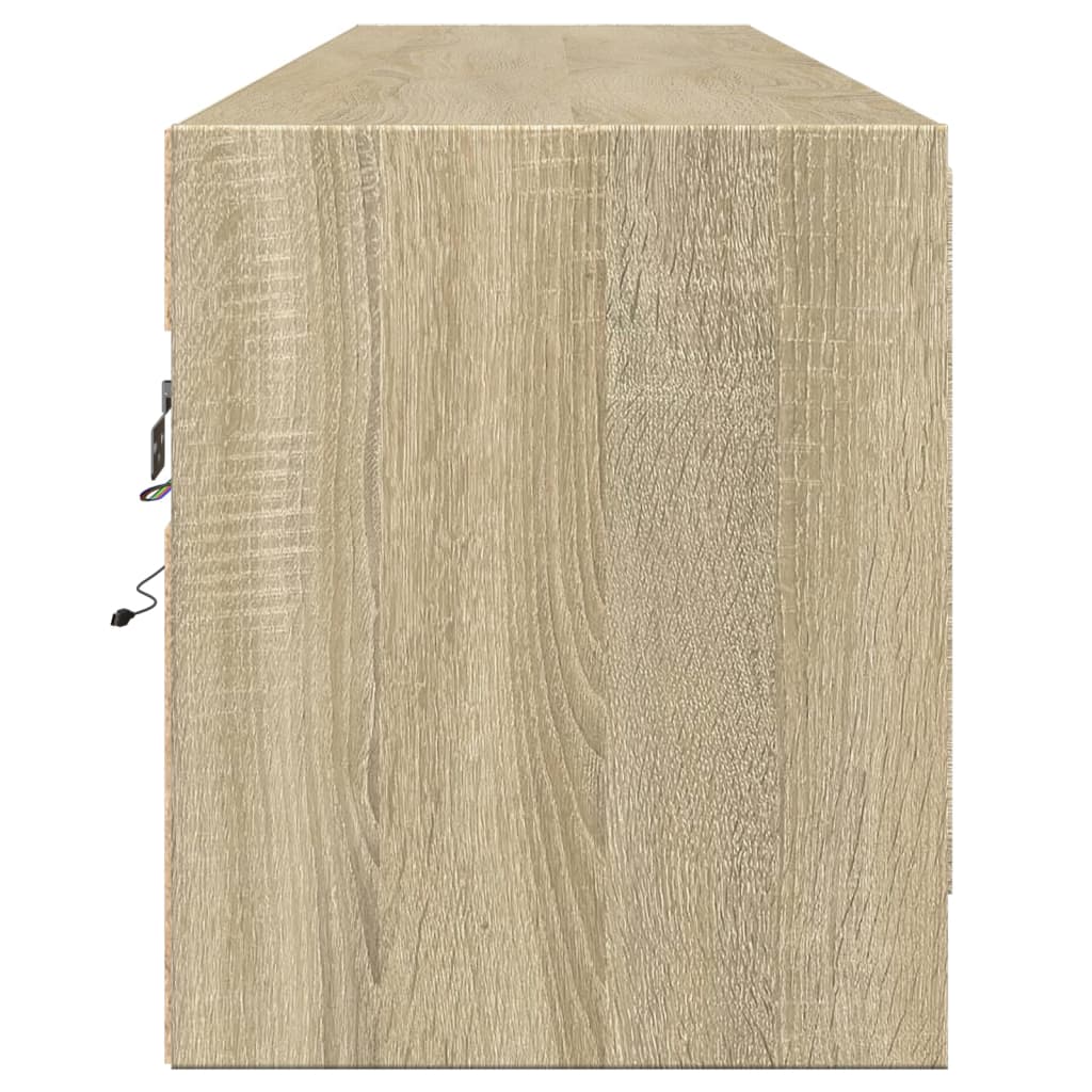 vidaXL Tv-wandmeubel met LED-verlichting 180x31x38 cm wit