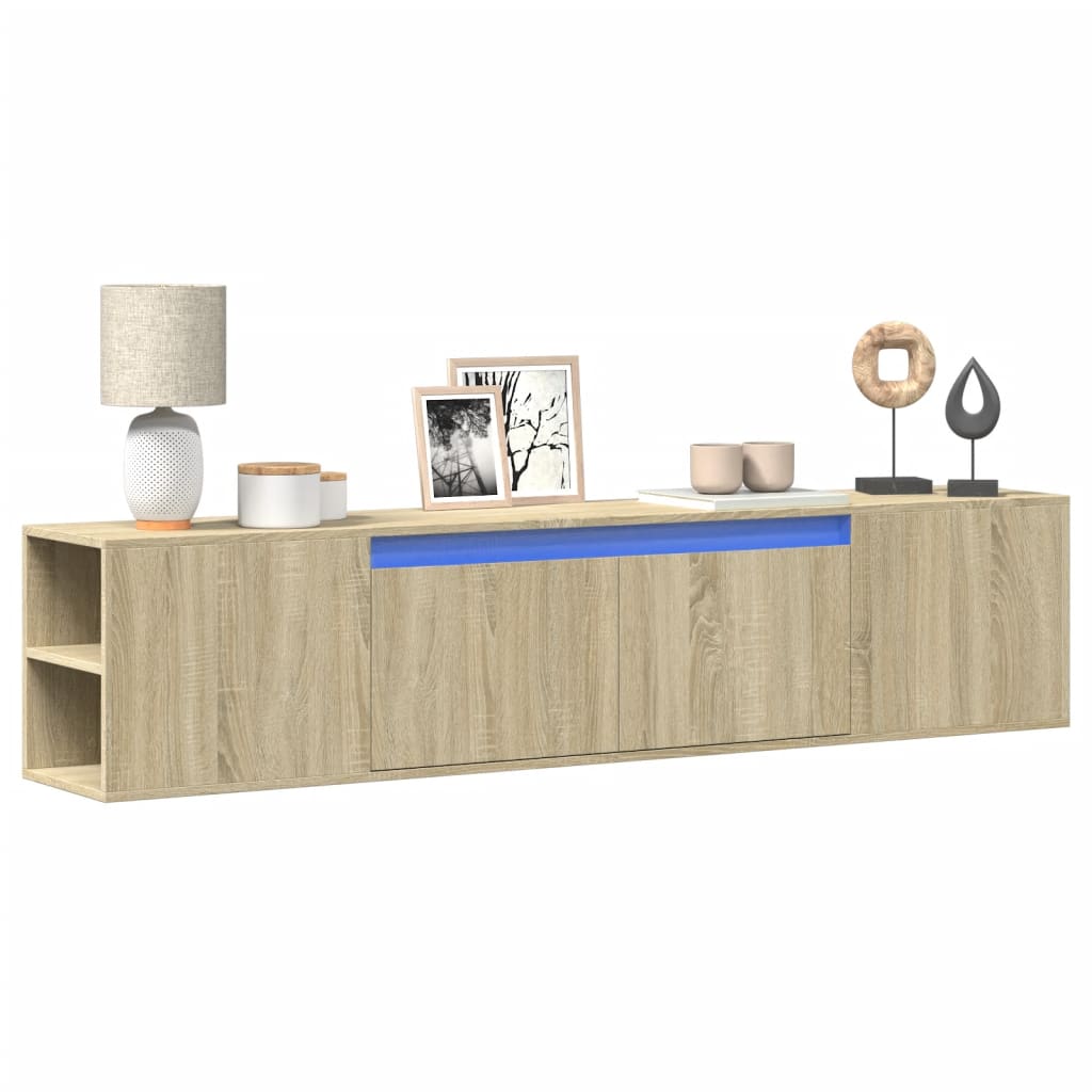 vidaXL Tv-wandmeubel met LED-verlichting 180x31x39,5 cm wit