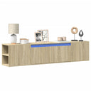 vidaXL Tv-wandmeubel met LED-verlichting 180x31x39,5 cm wit