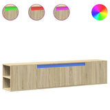 vidaXL Tv-wandmeubel met LED-verlichting 180x31x39,5 cm wit