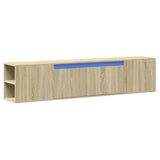 vidaXL Tv-wandmeubel met LED-verlichting 180x31x39,5 cm wit