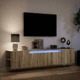 vidaXL Tv-wandmeubel met LED-verlichting 180x31x39,5 cm wit