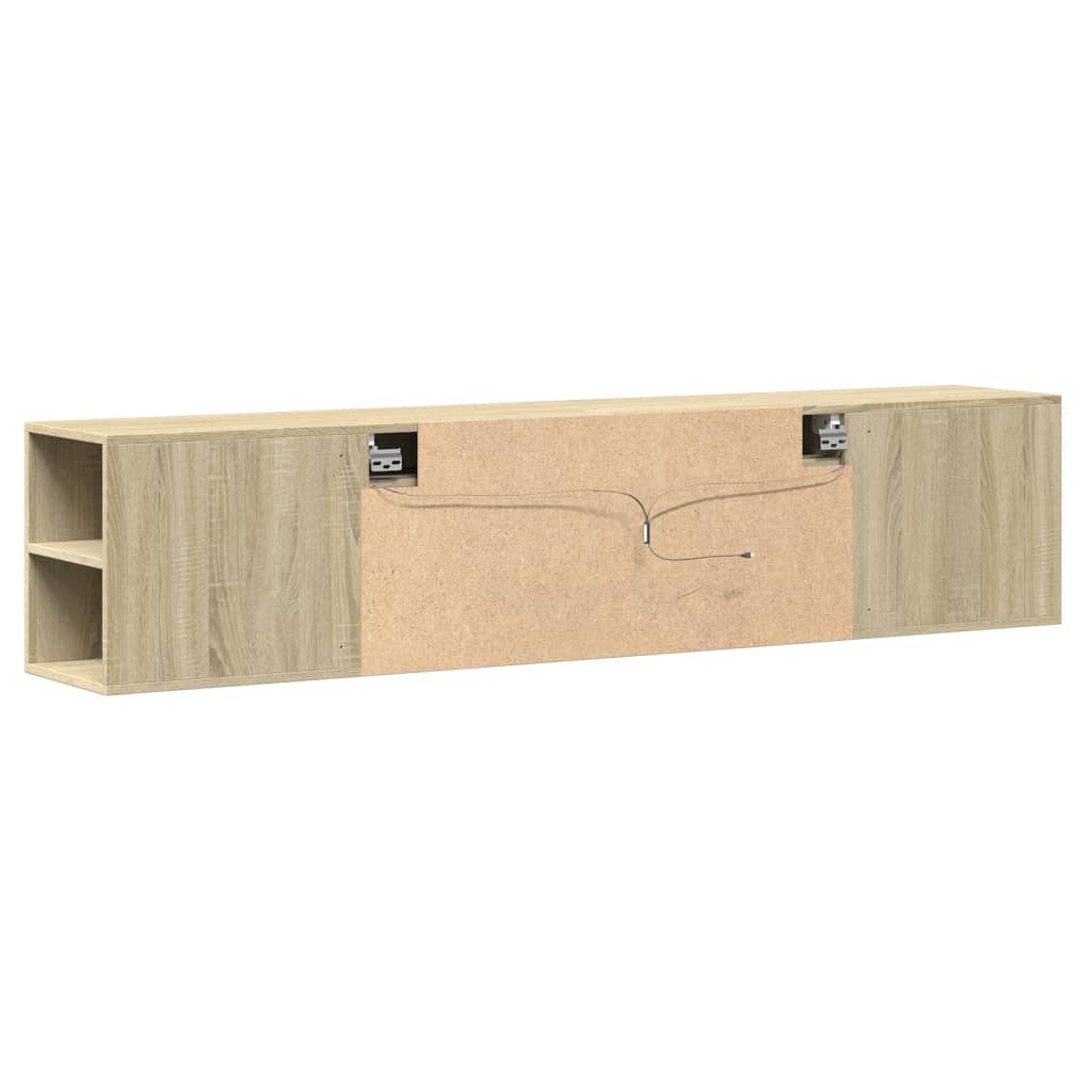 vidaXL Tv-wandmeubel met LED-verlichting 180x31x39,5 cm wit