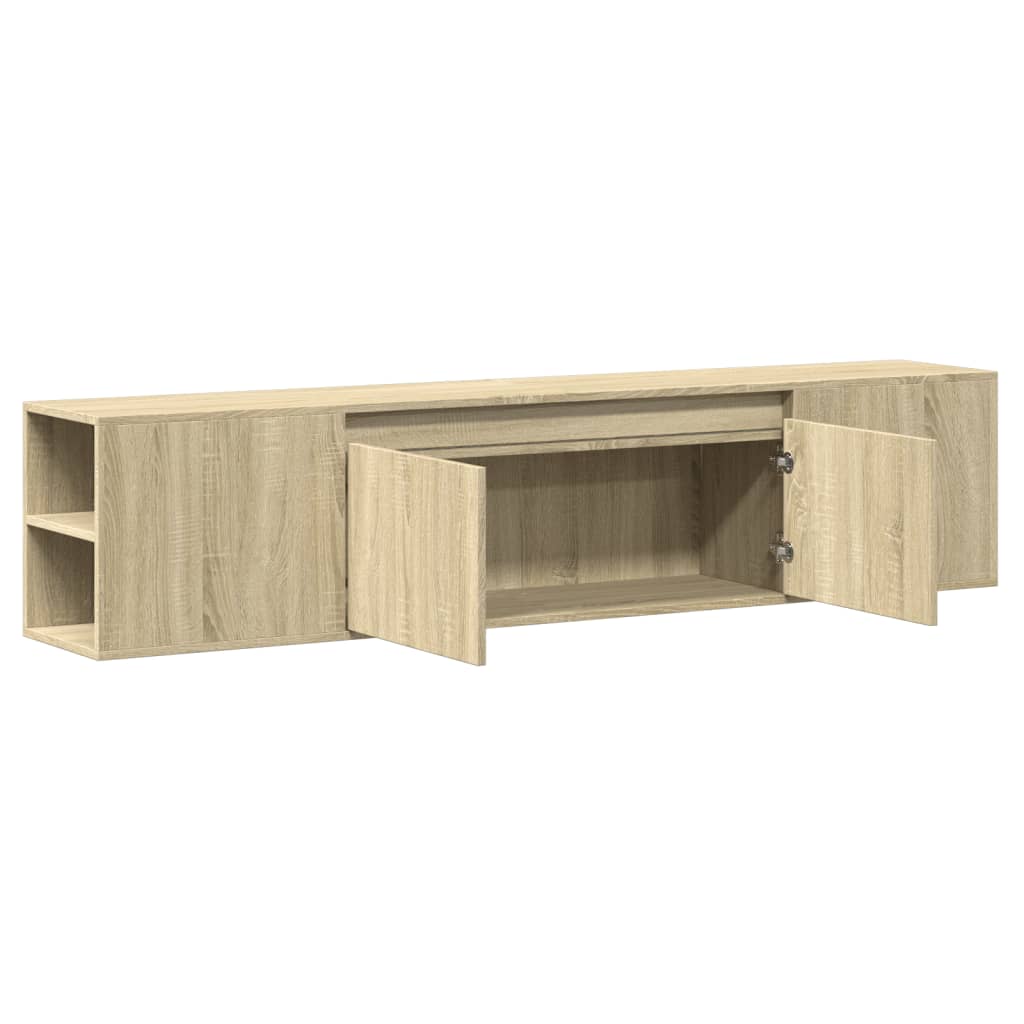 vidaXL Tv-wandmeubel met LED-verlichting 180x31x39,5 cm wit