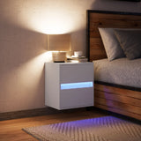 vidaXL Nachtkastjes met LED's 2 st wandgemonteerd wit