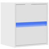 vidaXL Nachtkastjes met LED's 2 st wandgemonteerd wit
