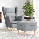 vidaXL Armchair with footrest fabric light grey