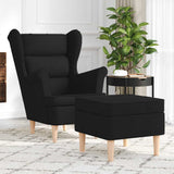 vidaXL Armchair with footrest fabric light grey