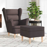 vidaXL Armchair with footrest fabric light grey