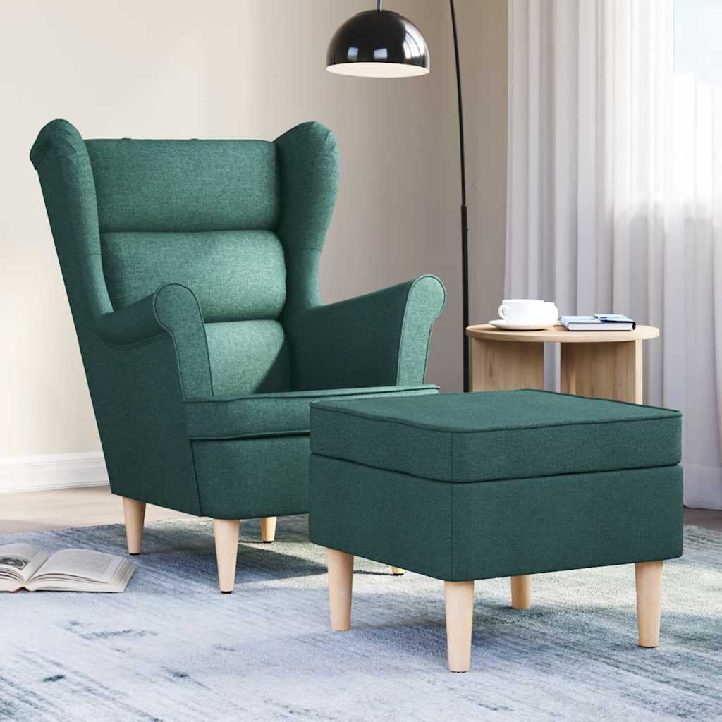 vidaXL Armchair with footrest fabric light grey