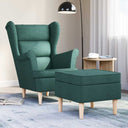 vidaXL Armchair with footrest fabric light grey
