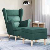 vidaXL Armchair with footrest fabric light grey