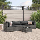 vidaXL 5-delige Loungeset met kussens poly rattan bruin