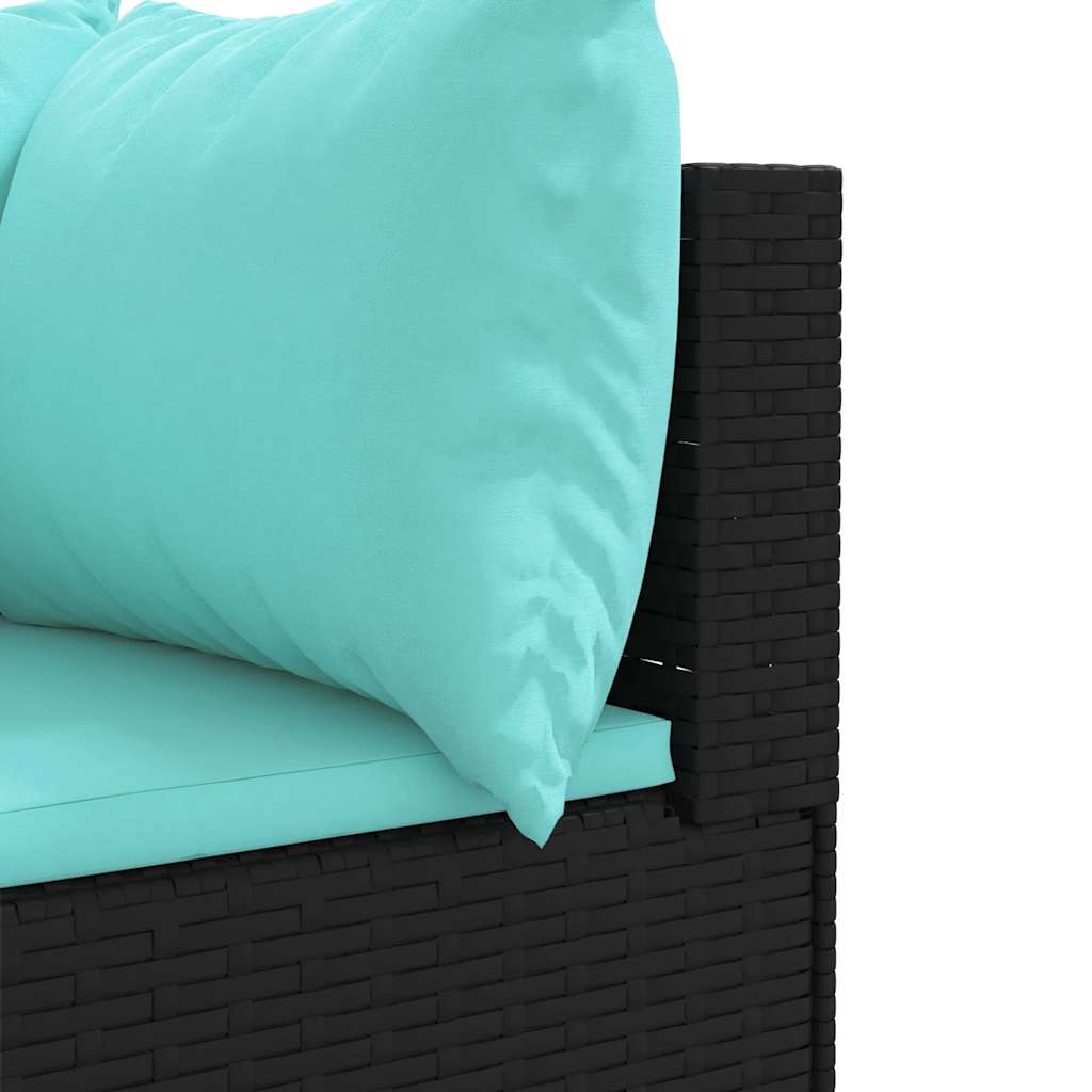 vidaXL 5-delige Loungeset met kussens poly rattan bruin